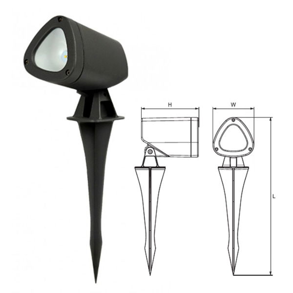 Elmark LED kültéri, talajba leszúrható lámpatest, sötétszürke, 210 lm, 4000-4300 K, 3 W termék fő termékképe