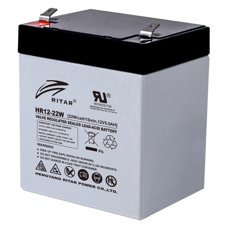 Ritar HR12-22W-F2 nagy áramú zárt ólomakkumulátor 12 V/5.5 Ah termék fő termékképe